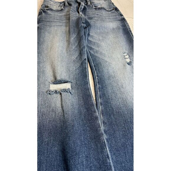 KanCan Kacey KC9334M High Rise‎ Flares 9/28 Double Frayed Hem Stretchy - Picture 2 of 12